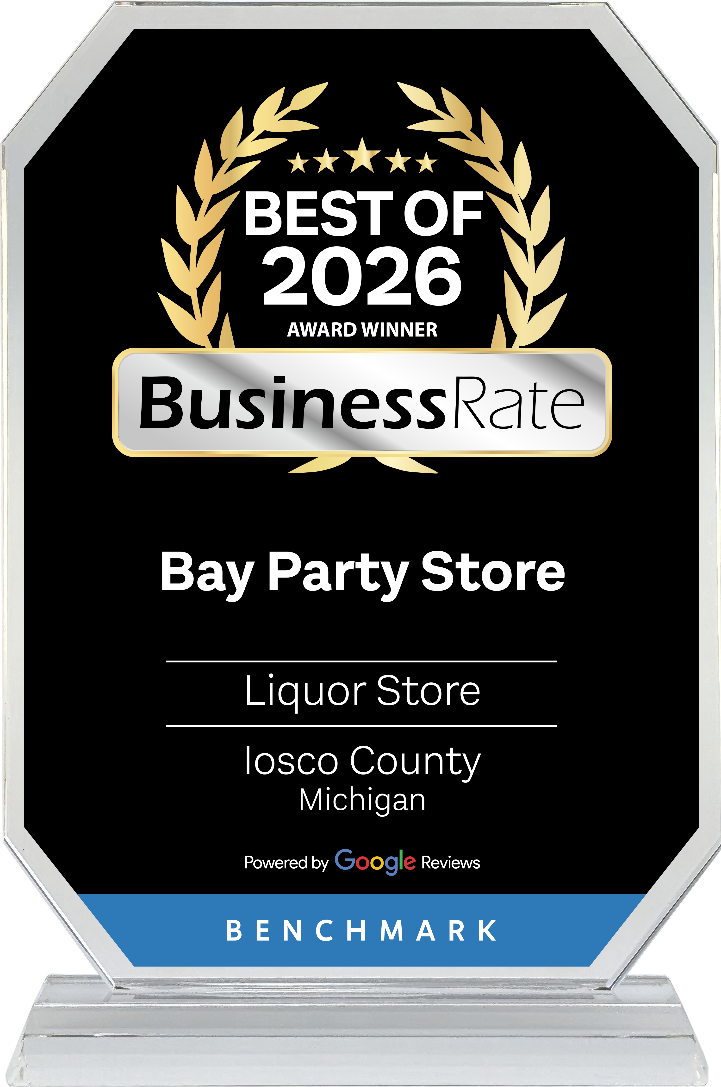 BusinessRate Best of 2026 award for Bay Party Store